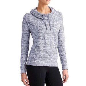 Athleta Blissful Cowl Neck Heathered Gray Sweatshirt Pullover size S